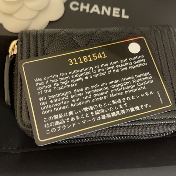 CHANEL Caviar Black Quilted Boy Zip Around Coin Purse Wallet BNIB Made in Spain - Picture 5 of 9